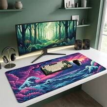 Volcano Wave Cloud Pattern Gaming Mouse Pad, Non-Slip Rubber Desk Mat, Smooth Sliding Surface, Suitable For PC Laptop Office Home, Natural Abstract Art Decor, Back To School Supplies - A - View 2