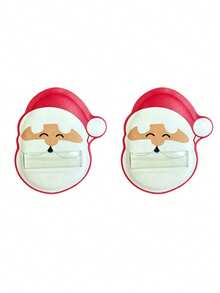 2/4/6/8/10 Pcs Christmas Santa Claus Shaped Marshmallow Makeup Puff, Soft Elastic Cosmetic Sponge Puff, Latex‑Free Beauty Sponge For Foundation, Powder & Blush, Holiday Gift For Makeup Lovers - Red - View 7