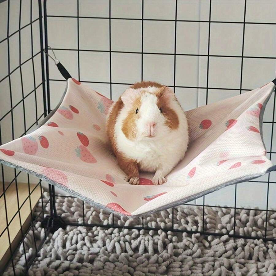 1 Guinea Pig Hammock, All Seasons, Breathable Ice Silk And Crystal Velvet Double-Sided Pet Hammock, Suitable For Guinea Pigs, Rats, Hamsters, And Ferrets