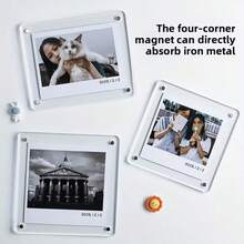1PC Acrylic Photo Frame, Strong Magnetic Photo Office Business Card Holder, Double-Sided Protective Film On Acrylic Plate, Please Peel Off Protective Film Before Use - A - View 4