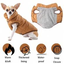 Áo khoác lông cừu dày ấm mùa đông cho chó có khoen D, áo choàng thú cưng chống nước ngoài trời cho chó nhỏ và trung bình, Bulldog, Pug - Nhiều màu - Xem 2