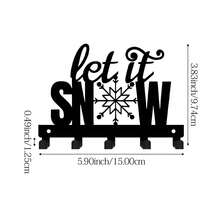 1pc Christmas Snowflake Iron Key Hook Let It Snow Letter Wall Mount Rack Holiday Decoration Wall Hanging Key Storage Hook For Entryway Coat Hat Scarf Organizer Rustic Farmhouse Snowflake Design Hanger For Door Wall Bedroom Winter Home - Black - View 9