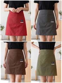 1pc Summer Half-Body Protective Apron, Unisex, Tie-Up Design With Dual Pockets, Suitable For Kitchen, Cafe, Restaurant And Other Scenarios, Preferred Protective Clothing For Waiters, Baristas, Florists And Other Workers - Multicolor - View 2