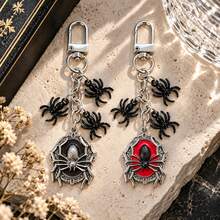 1pc/Multi-Pcs Unisex Gothic Vintage Spider Pendant Alloy Small Spider Accessory Keychain Halloween Gift Personalized Bag Charm - Multicolor - View 1