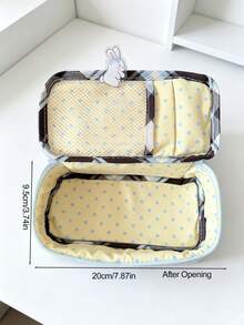 Blue Heart Polka Dot Pencil Case, Large Capacity Handbag, Portable Office Desk Storage Bag, Multi-Functional Tote Bag, Suitable For Business Travel, School And Travel, Back To School Essential Stationery Bag, Home Gift For Friends - A - View 12