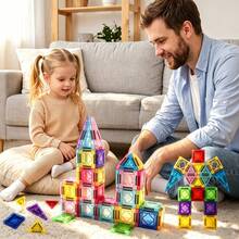 26/56/76pcs Mini Colorful Magnetic Building Blocks With Iron Storage Box, Suitable For DIY 3D Construction, Portable Stacking And Assembly, Develop Children's Spatial Ability, Christmas Birthday Gift For Boys And Girls - Multicolor - View 7