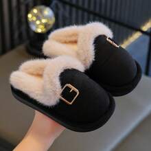Autumn/Winter Students Home Slippers Simple Casual Unisex Kids Comfortable Indoor Slippers - Black - View 10