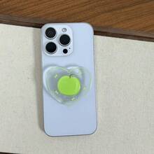 Transparent Heart-Shaped Fruit Phone Adhesive Holder, Stable Phone Back Support Stand, Suitable For All Phones - Clear - View 6