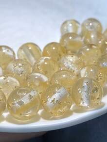 60顆 8/10/12mm 橘色樹脂亮面金箔透明珠，適用於珠寶製作、鑰匙圈、手機鍊、項鍊、手鍊，初學者友善 - 閃橙色 - 查看 4