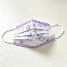 Original Elegant Purple Iris Print Disposable Face Mask, Premium Highly Attractive 3-Ply Breathable Fashion Women's Mask - Multicolor - View 6