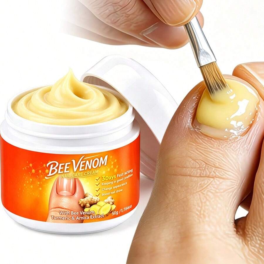 Krim Perbaikan Kuku Racun Lebah 50g, Menggunakan Formula Madu, Menguatkan Kuku Rapuh, Memperbaiki Kulit Kasar di Tepi Kuku, Menghaluskan Permukaan Kuku, Untuk Perawatan Kuku Sehari-hari