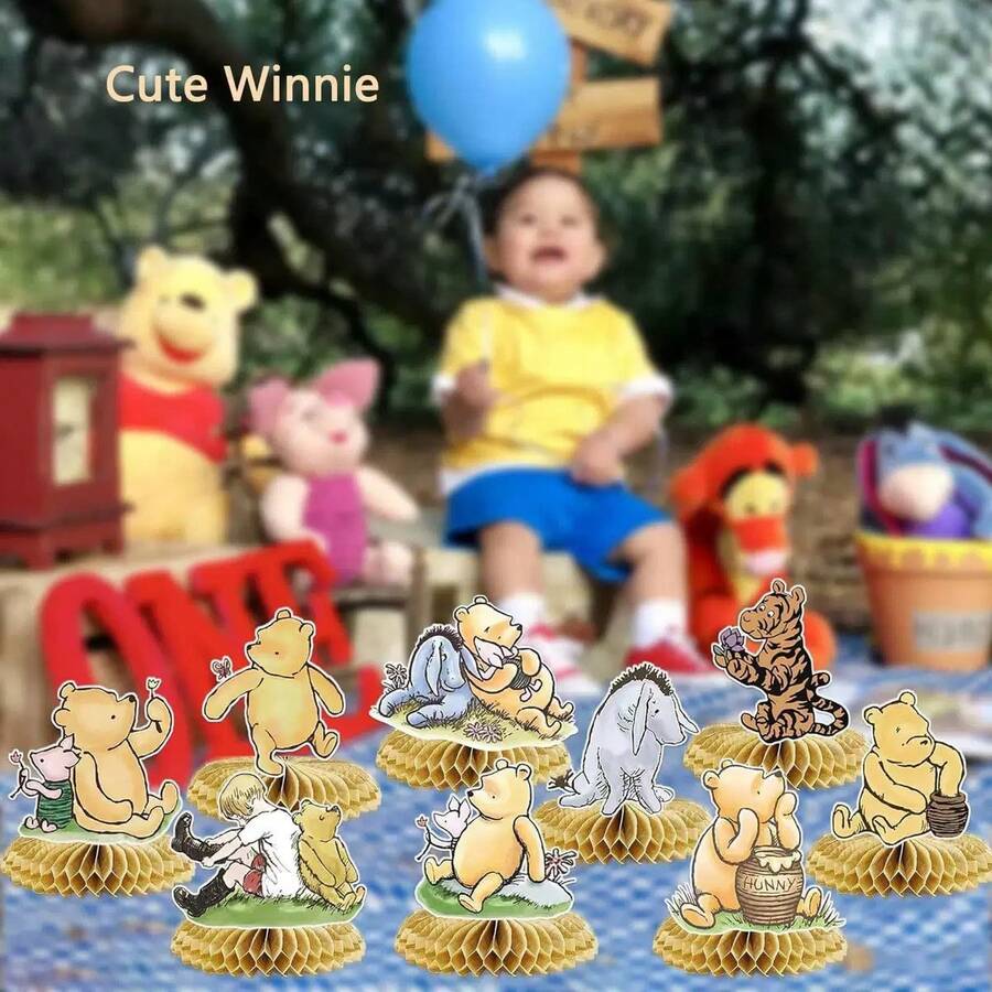 1pc/9pcs Cartoon Anime Honeycomb Desktop Decoration, Printed With Classic Cartoon Anime Character Pattern Style Decor (Balloons Not Included). Exquisite Table Centerpiece Is Ideal For Fan Gatherings, Theme Parties, Suitable For Photography Props And Fan Collectibles. Elegant Gift For Fans And Anime Enthusiasts - View 1