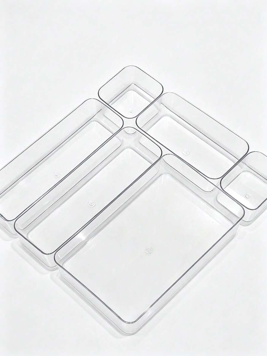 28pcs/23pcs/20pcs/14pcs/9pcs/7pcs/4pcs/3pcs/1pc Desktop And Drawer Divider Storage Boxes, Suitable For Storing Cosmetics, Hair Accessories, Office Supplies, Kitchen Items, Etc. Provides Various Sizes And Combinations, Free Assembly Available. Durable And Reliable. - Multicolor - View 1