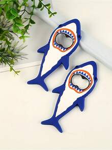 1pc Shark Shaped Bottle Opener, Cute Cartoon Design, Durable Metal Kitchen Tool, Easy To Open Bottles, No Power Needed, Suitable For Home And Office Use - Multicolor - View 5