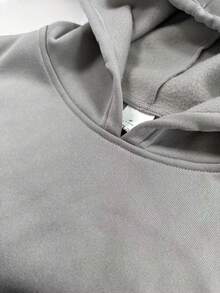 FEIAO Men's Vintage "Old Money Style" Solid Color Fleece Lined Sweatshirt, Suitable For Commuting And Casual Wear, Versatile Styling - Light Grey - View 6