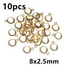 10pcs Stainless Steel Gold Color Loop Hoops Rings Circle Bails Connector Diy Jewelry Findings Accessories For Bracelet Necklace - Bails - View 18