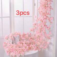 6 Buah Rangkaian Bunga Sakura Buatan Sepanjang 5,9 kaki, untuk Dekorasi Musim Semi di Rumah, Kamar, Pernikahan, dan Pesta - MultiWarna - View 11