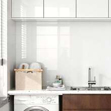 1 Roll White Furniture Specific Bright White Kitchen Vinyl Self-Adhesive Wallpaper, Suitable For Cabinets, Tables, And Waterproof Doors - Pearl White - View 7