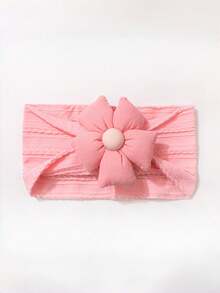 1pc New Solid Color Jacquard Headband Cute Five-Petal Flower Fashionable Soft Thin Hair Accessory - Multicolor - View 4