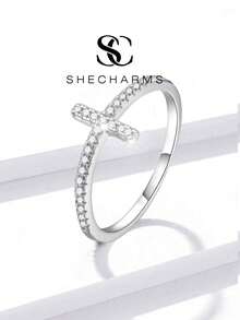 1pc Cross Ring, Elegant Women's Jewelry Gift - Silver - View 2