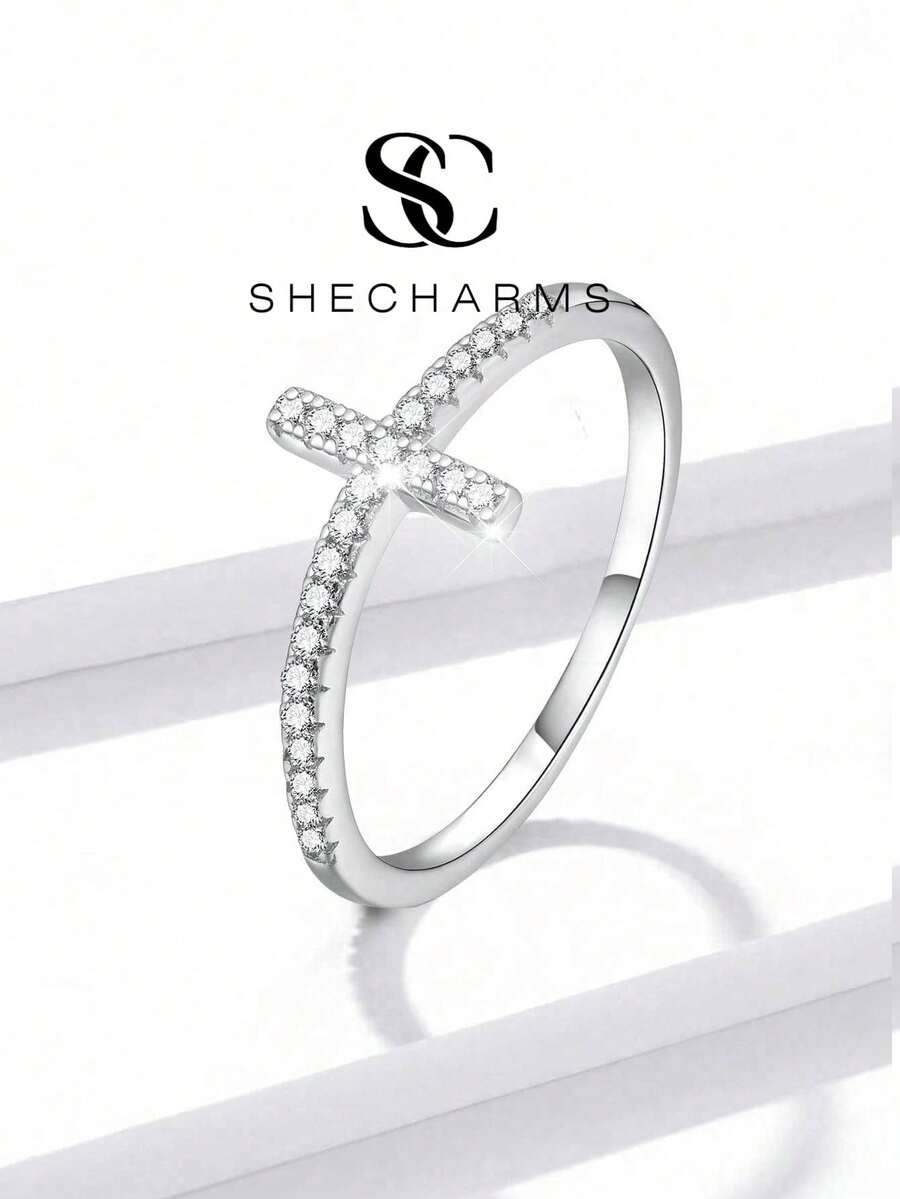 1pc Cross Ring, Elegant Women's Jewelry Gift