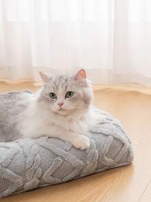 1 Buah Alas Tidur Anjing Peliharaan Tahan Air Bertekstur, Alas Tidur dengan Tepi Terangkat dan Bantal Leher Lembut, Pelindung Sofa yang Dapat Dicuci, Alas Istirahat Dalam Ruangan Lembut dan Mewah untuk Anjing & Kucing Kecil, Sedang, dan Besar, Hadiah Liburan untuk Hewan Peliharaan - Light Grey - View 3
