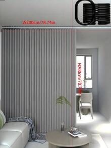 Folding Door Curtain - Made Of Ribbed Polyester Fabric, Comes With Free Installation Hooks, Suitable For Living Room, Bedroom Or Kitchen As Privacy Decor Or Room Decoration Curtain. Modern Curtain | Polyester Fabric Curtain | Living Room Curtain - A - View 25