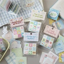 100pcs Mini Basic Sticky Notes, Wish Memorial Album Hand-Drawn Pattern Planner Stickers Decoration, Suitable For Notebooks, Diaries, Planners, Back To School Season, School Opening Season - one-size - View 3