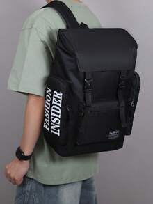Ransel Kapasitas Besar Pria, Tas Daypack Laptop untuk Perjalanan, Tas Sekolah Kuliah Tahan Air dengan Desain Banyak Kantong - Hitam - View 2