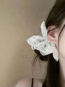 Ethereal Embroidered Lace Fabric Multi-Layer Bow Hair Scrunchies With Sweet Versatile Bun Hairstyle Mesh Hair Scrunchie - Multicolor - View 2