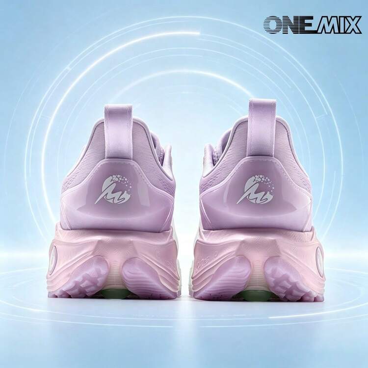 ONEMIX Fashion Sports Casual Running Shoes, Comfortable Shock Absorption, Low-Top Thick Sole, Anti-Slip, Wear-Resistant - Light Cloud Purple - View 4
