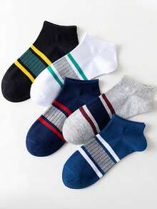10 Pairs Men's Short Socks, Pure Cotton Material, Gray Color, Breathable & Moisture-Wicking, Suitable For Sports, Business, Casual Occasions, All-Season Wear For Spring/Autumn/Summer - Multicolor - View 4