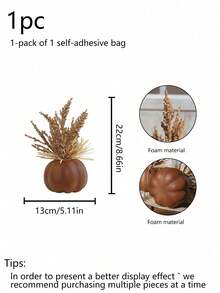 1pc Artificial Pumpkin Home Decor Autumn Thanksgiving Halloween Tabletop Fireplace Party Ornament - Multicolor - View 17