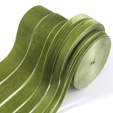 6-38mm 1捲橄欖綠單面絲絨緞帶，聖誕緞帶，適用珠寶展示包裝、花藝禮品包裝蝴蝶結、DIY派對裝飾 - 橄欖綠 - 查看 8