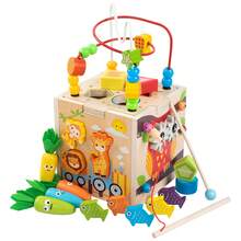 Montessori Early Education Bead Maze Toy Box With Blocks, Fishing Game, Multi-Function Activity Center For Toddlers And Babies, Matching Blocks Educational Toy - Multicolor - View 10