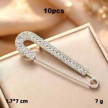 2pcs Elegant Gold And Silver Rhinestone Sweater Cardigan Brooches - Luxury Minimalist Design, Exuding High-End Fashion - Oversized Size, Creating Eye-Catching Look, Secure Wear, Perfectly Showcasing Confident And Elegant Elegant, Halloween - Multicolor - View 24