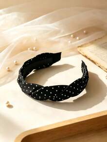 1pc Korean Style Polka Dot Twisted Headband, Multi-Functional Women High Crown Hair Hoop For Daily Wear, Face Washing And Hair Pressing, Versatile Matching - Multicolor - View 8