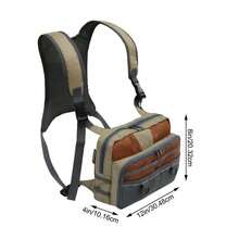 Fishing Chest Pack Adjustable Chest Strap Waterproof Tackle Storage Pouch Zip-Down Workstation Fly Fishing Pack For Men Outdoor - A - View 2