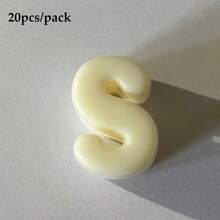 20顆米色壓克力大孔字母珠 A-Z，DIY手工配件，可用於製作鑰匙圈與手機配件，適合創意手工藝 - 米色 - 查看 22