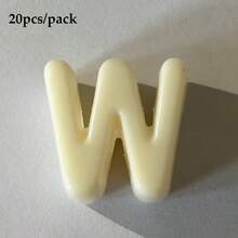 20顆米色壓克力大孔字母珠 A-Z，DIY手工配件，可用於製作鑰匙圈與手機配件，適合創意手工藝 - 米色 - 查看 15