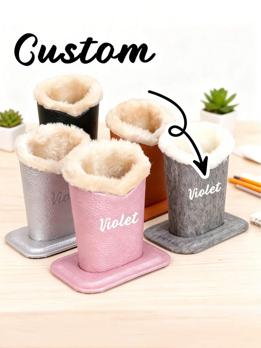 Customizable Text Message Eyeglass Storage Box, Desktop Eyeglass 3D Storage, Plush Thickened Eyeglass Protective Case, Desktop Storage Box - Multicolor - View 1