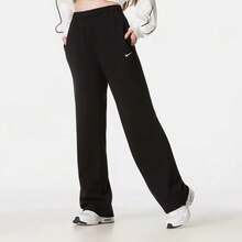 Nike Women's Lace-Up Solid Color Minimalist Casual Pants - Black - View 4