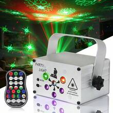 Halloween Laser Projection Light, UV Purple DJ Disco Party Light With 120 Effects, Voice Controlled RGB Stage Light, Atmosphere Light, Remote USB Plug-In Christmas Birthday Party Decoration Night Light, Used For Family Gatherings, Weddings, KTV Clubs - Silver - View 2