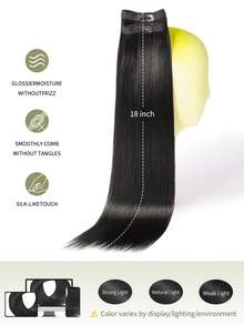 DNE HAIR 7pcs Clip-In Human Hair Extensions 120G NC# Natural Black Double Layer Invisible Clip-In Remy Hair Seamless Soft Ends Thick Anti-Shedding Reusable Suitable For Thin Hair Salon Daily Wedding Party Styling For Women And Girls - Natural Black - View 8