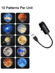 LED Galaxy Starry Sky Projector Light, 360° Rotatable Planet Projection With Moon, Earth, Jupiter Patterns, USB Powered Atmosphere Decorative Lamp, Suitable For Bedroom Ceiling, Photography, Gaming, Disco, Birthday, Wedding, Proposal, Camping, Party Atmosphere Decoration - One Size Fits All - View 8