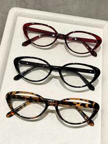 1/2/3/4pcs | Exquisite Popular New Cat Eye Portable Plastic Frame Women Transparent Clear Lens Glasses, Suitable For Outdoor, Party, Street Style Decoration - Clear - View 11