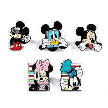 Disney Cute Creative Minnie & Mickey Mouse Cartoon Character Metal Brooch Badge Pin Accessory For Clothes Bags Funny Metal Badge Ornament - Multicolor - View 10