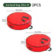 1pc Foldable Christmas Wreath Storage Bag, Portable Waterproof Round Organizer Bag With Handle - Multicolor - View 16