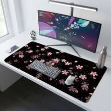 Cherry Blossom Theme Extra Large Gaming Mouse Pad - Rectangular Desk Mat, With Non-Slip Rubber Base, Designed In Rectangular Shape, Embedded With Pink And Purple Flowers, Perfect For Home And Office Use. - Cherry Blossoms Falling - View 8