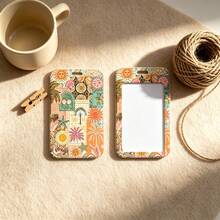 1 Piece Vintage Boho Tropical Collage Lanyard Card Holder, Sun Palm ...